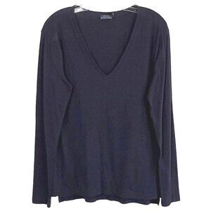Polo Ralph Lauren Women's Long Sleeve T-shirt Size Large 100% Cotton Navy Blue